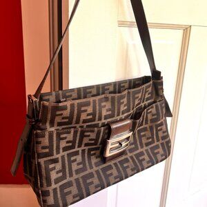 Authentic Vintage Fendi Zucca Shoulder Bag